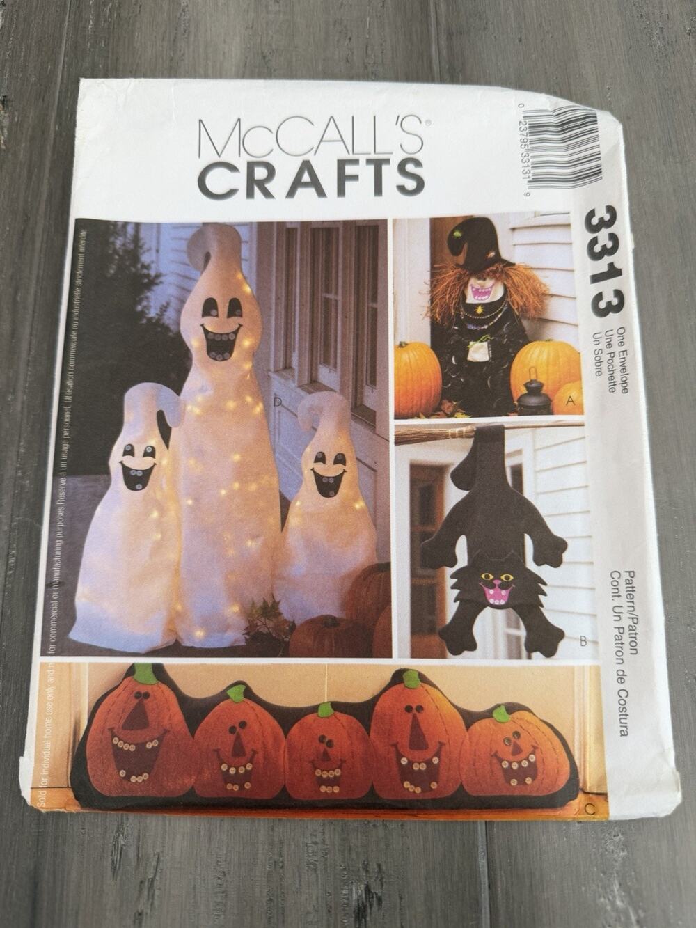 Vintage McCall’s Crafts Halloween decorating pattern 3313 Uncut Factory Folded